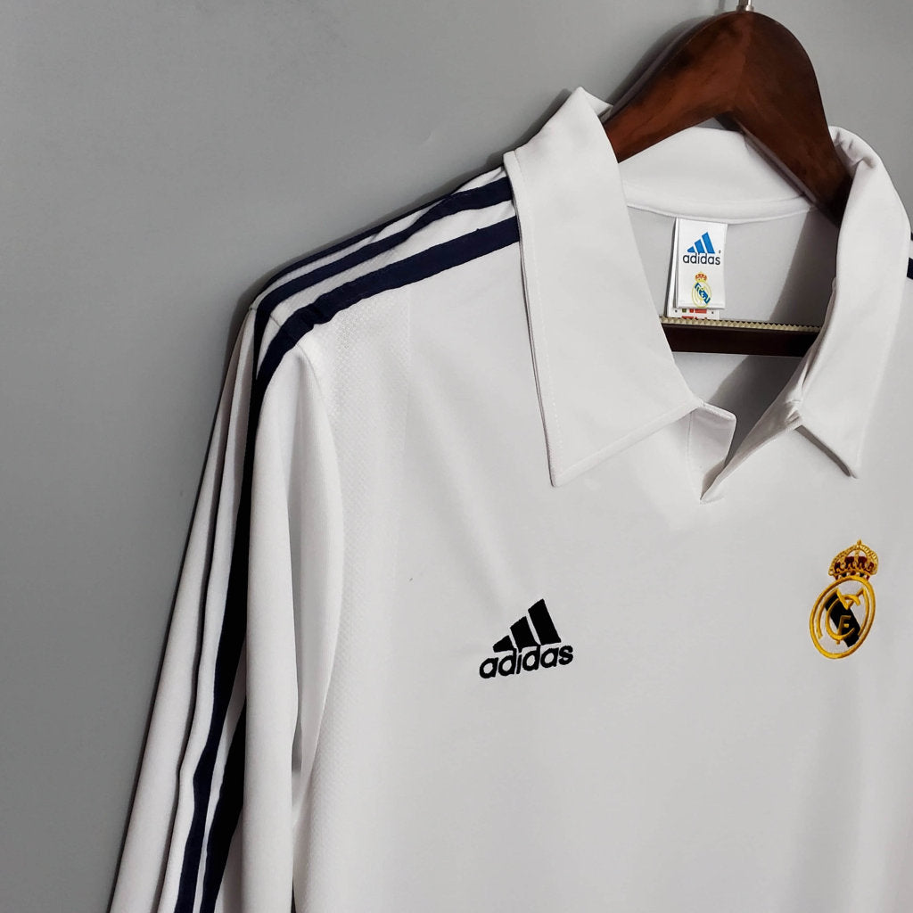 Retro Long-Sleeve 2002 Real Madrid Home