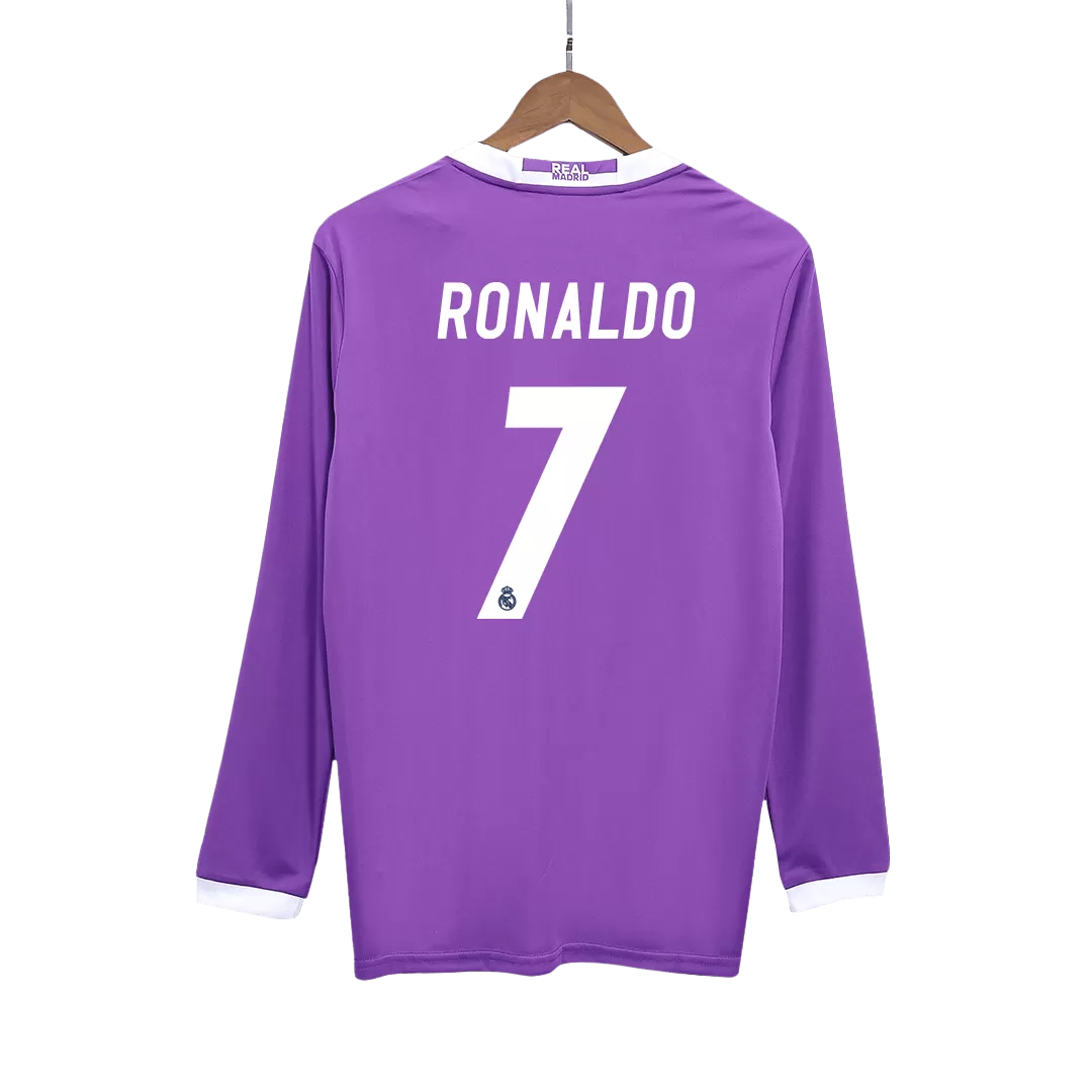 RONALDO #7 Real Madrid Retro Jersey Away Long Sleeve Soccer Shirt 2016/17