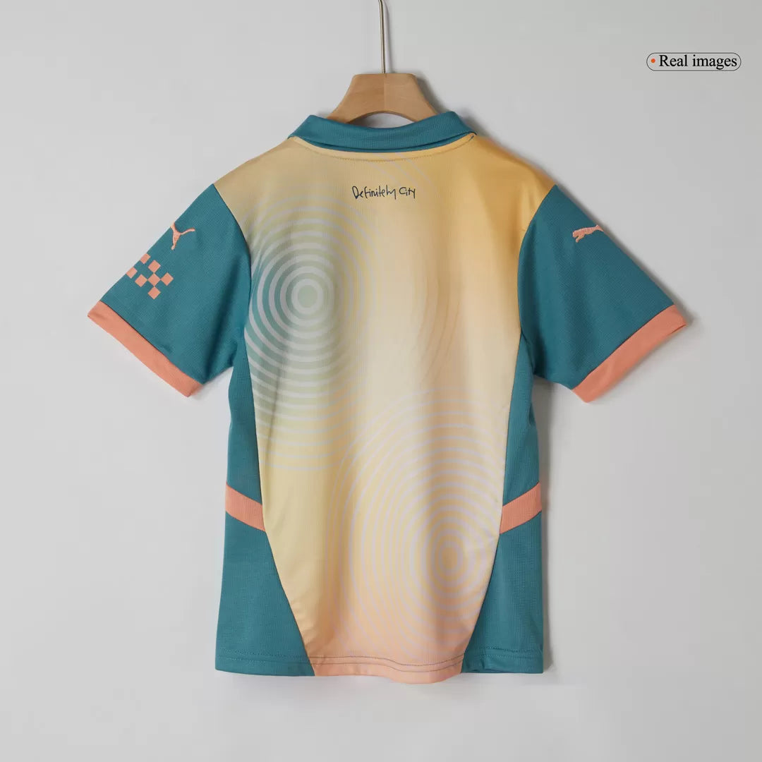 Kids Manchester City Fourth Away Soccer Kits 2024/25 UCL