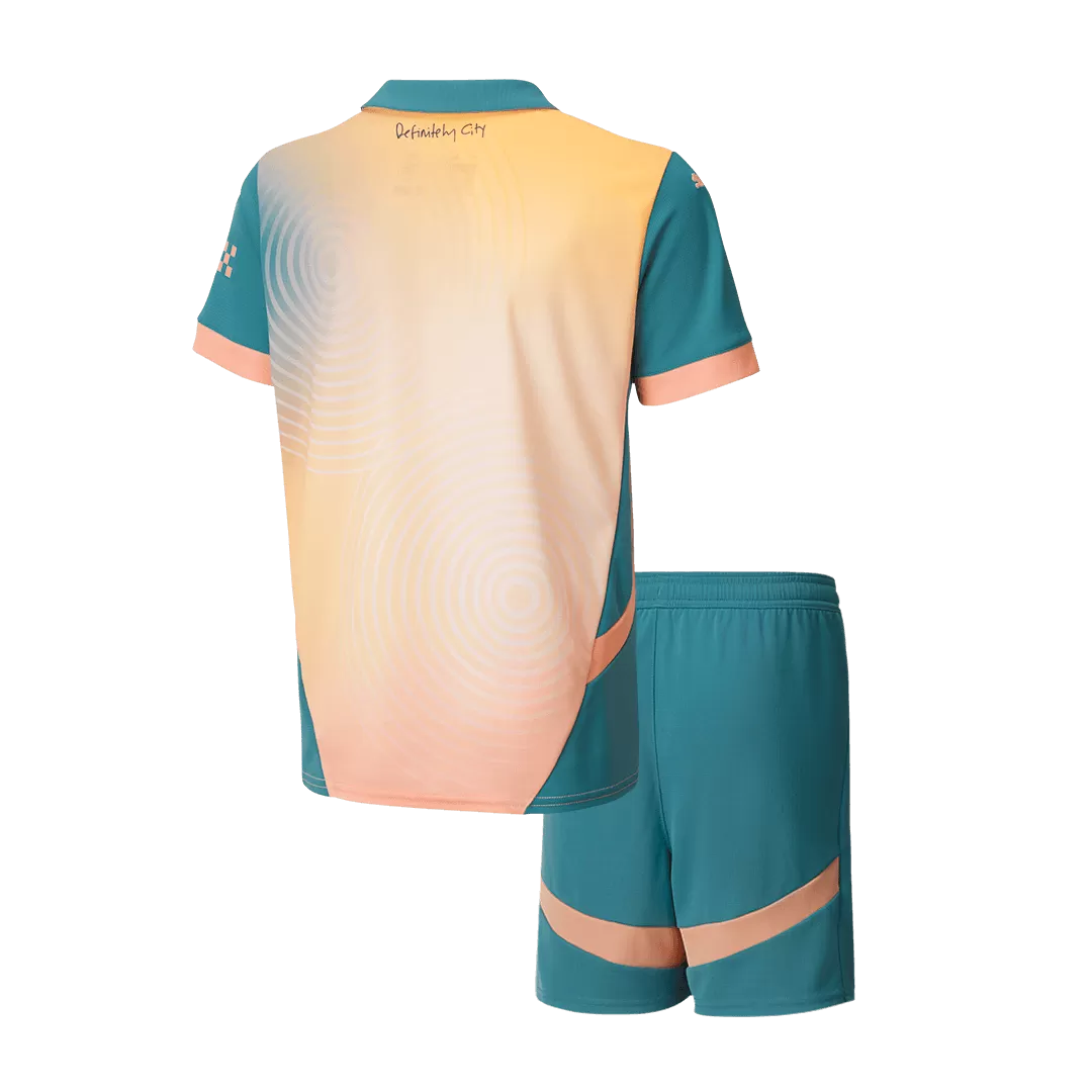 Kids Manchester City Fourth Away Soccer Kits 2024/25 UCL