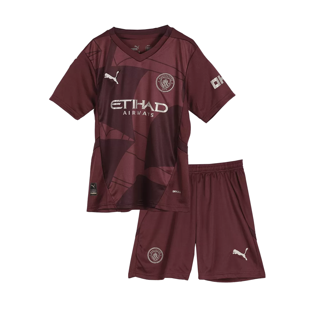 Kids Manchester City Third Away Soccer Kits 2024/25