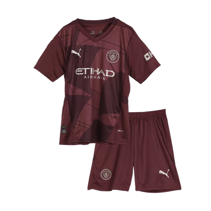 Kids Manchester City Third Away Soccer Kits 2024/25