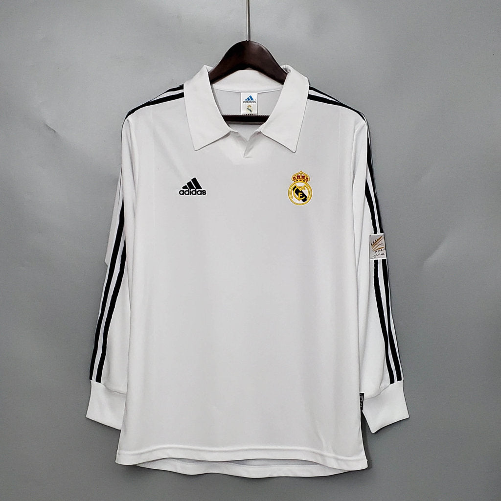 Retro Long-Sleeve 2002 Real Madrid Home