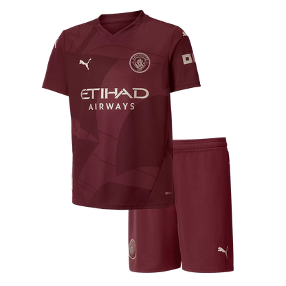 Kids Manchester City Third Away Soccer Kits 2024/25