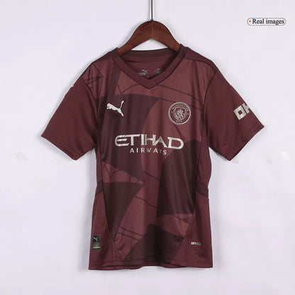 Kids Manchester City Third Away Soccer Kits 2024/25