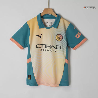 Kids Manchester City Fourth Away Soccer Kits 2024/25 UCL